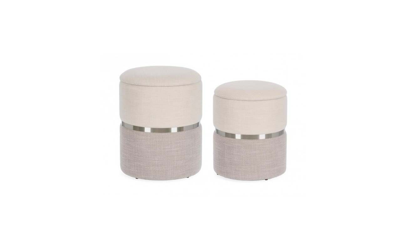 SET2 POUF CONTENEDOR RADINKA BLA-GRIS