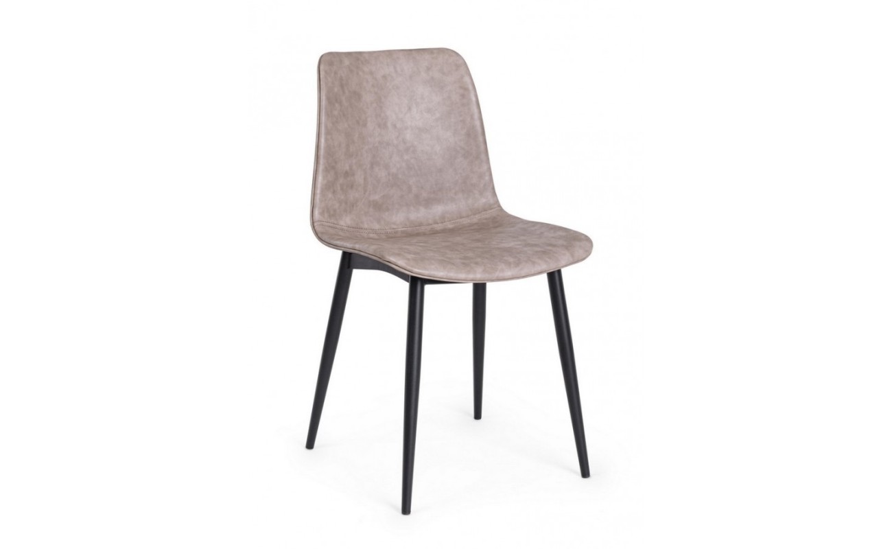 SILLA KYRA PU BEIGE VINT. ESTRUCT. NEGRO