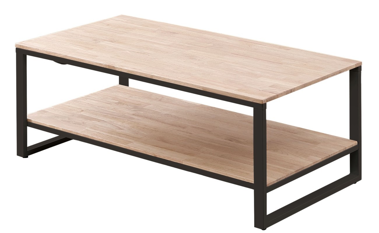 MESA CENTRO ELEVABLE JACK 120 x 60 CM ROBLE NORDICO  / NEGRO.