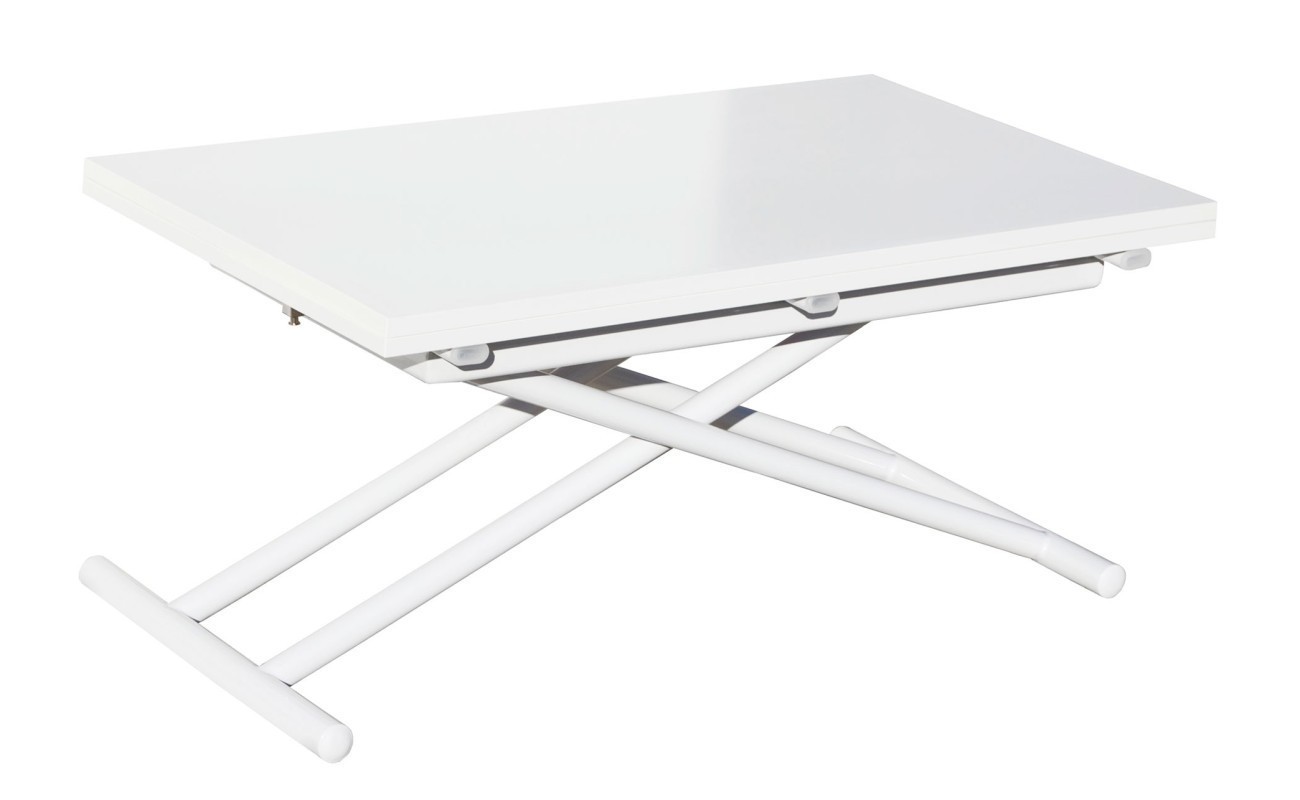 MESA CENTRO ELEVABLE Y EXTENSIBLE UP - DOWN BLANCO 100 X 50 CM