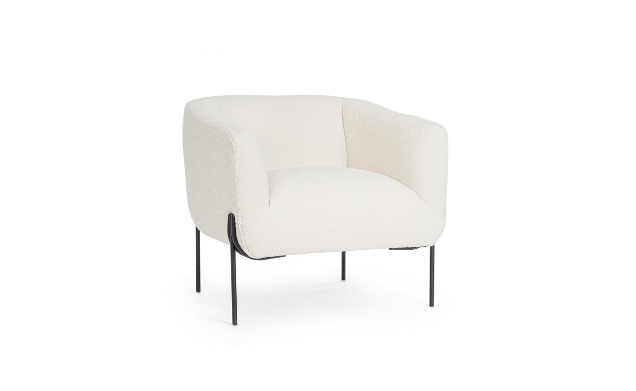 SILLÓN CLAUDINE BLANCO BUCLÉ