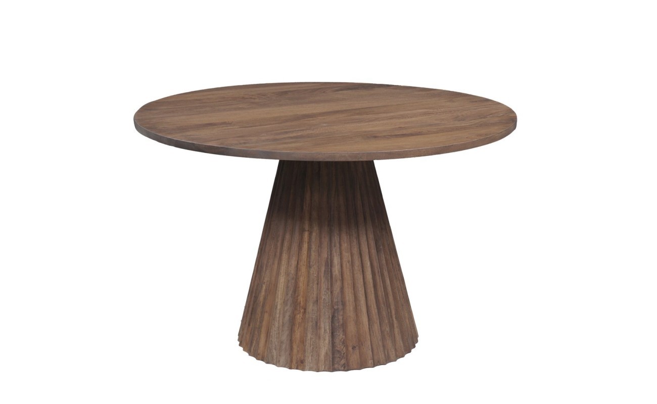 MESA COMEDOR REDONDA ORISSA MADERA NATUTAL DIAMETRO 120CM.