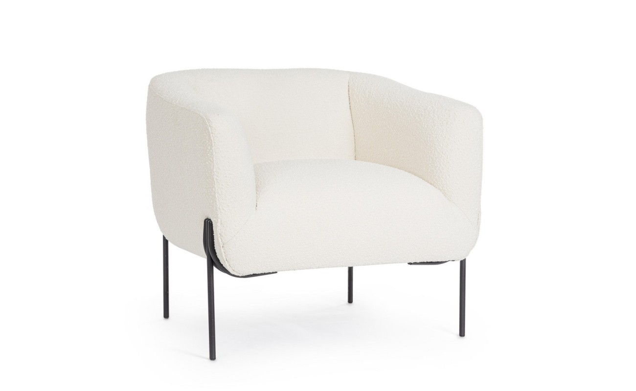 SILLÓN CLAUDINE BLANCO BUCLÉ