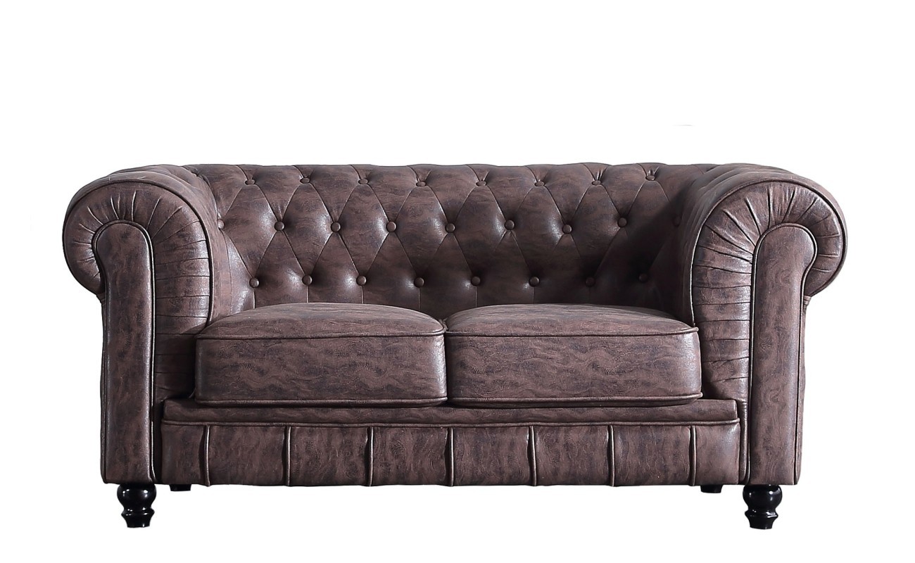 SOFA BRITISH CHESTER 2 PLAZAS CHOCOLATE VINTAGE