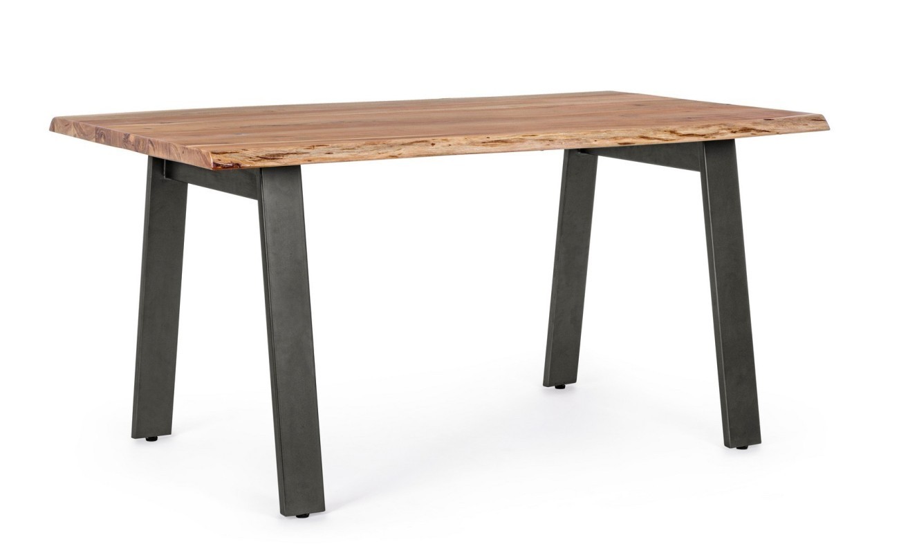 MESA TAPA MADERA MACIZA Y PATAS HIERRO INDUSTRIAL 160X90