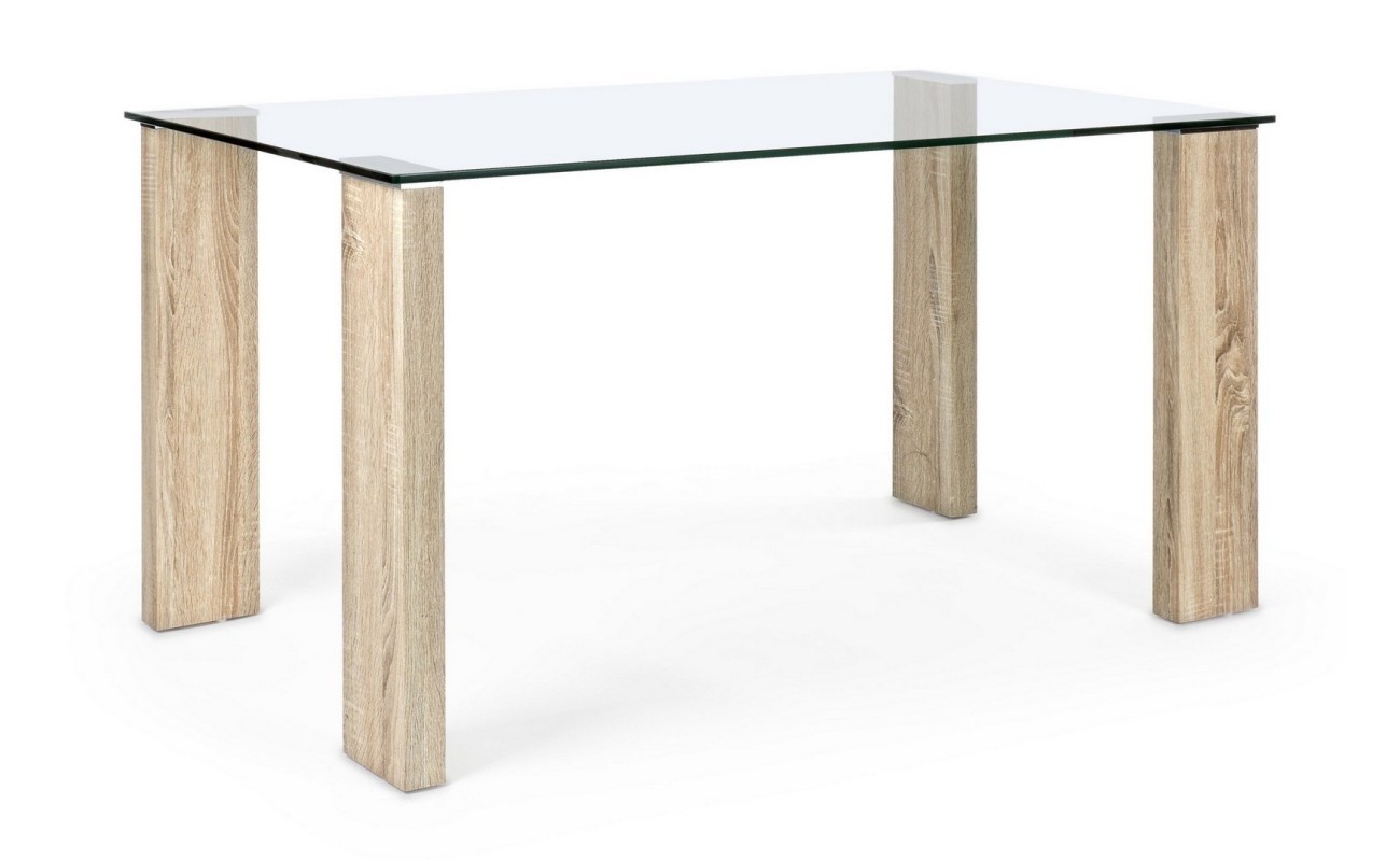 MESA COMEDOR CRISTAL NATURE 140X80