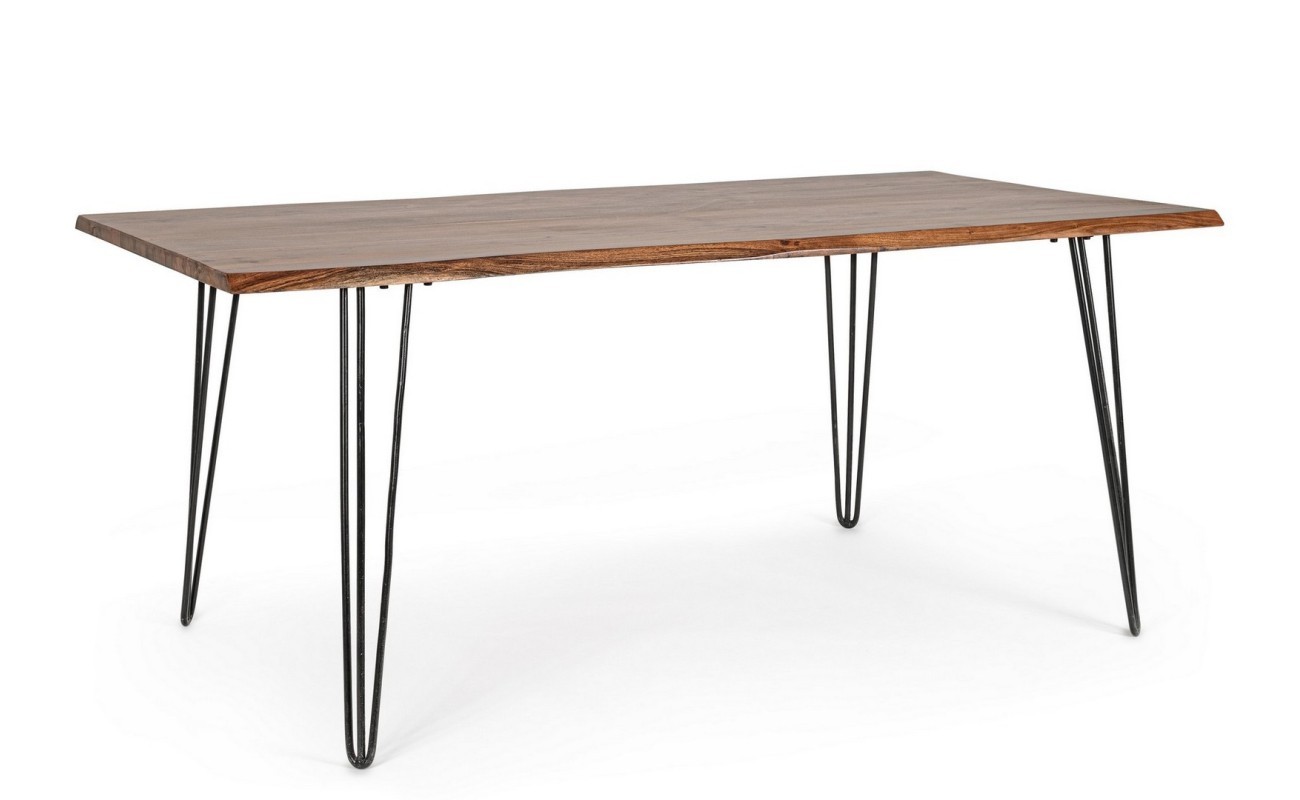 MESA COMEDOR MADERA Y PATAS METALICAS 180X90