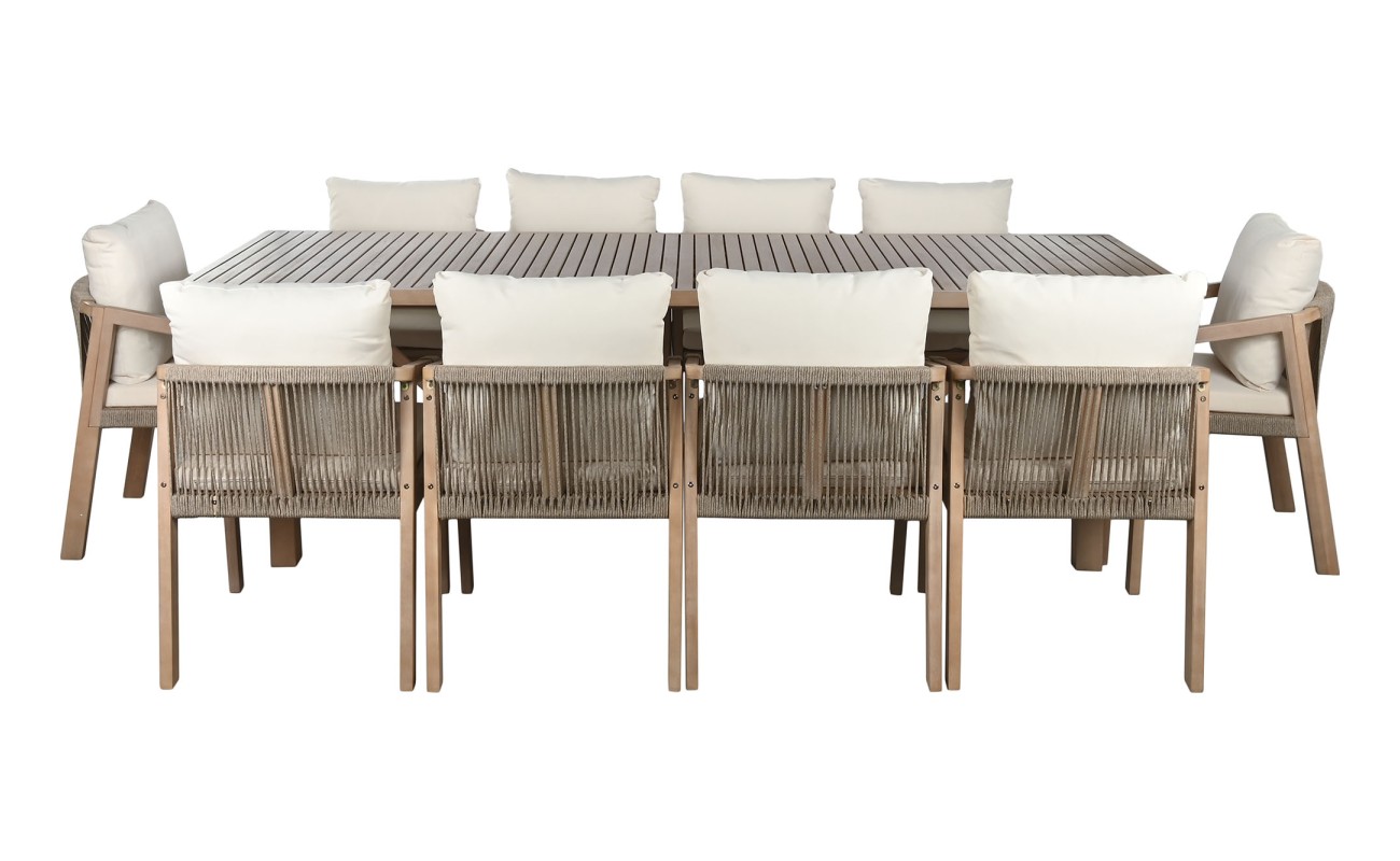 MESA COMEDOR SET 11 ACACIA 260X100X76 10 COMENSALE