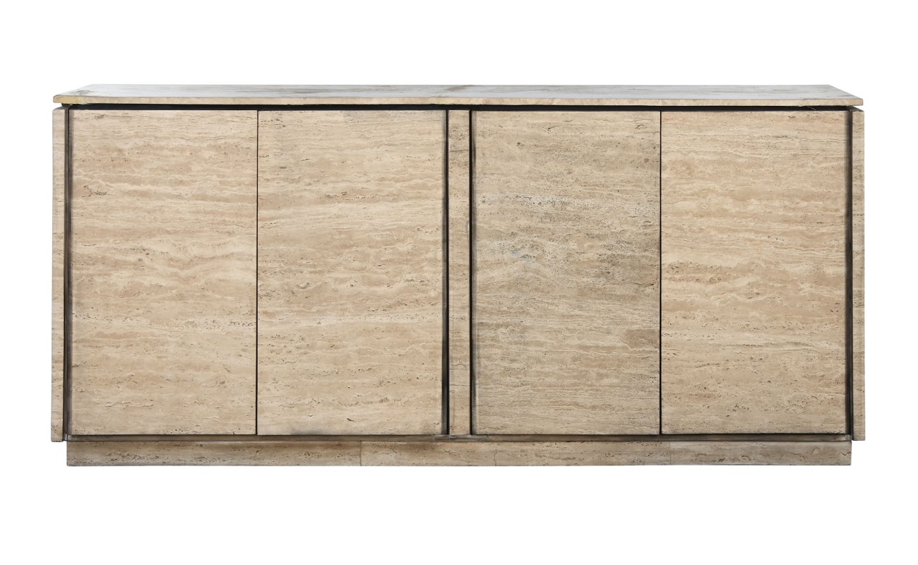 BUFFET MADERA MARMOL 180X40X85 TRAVERTINO NATURAL