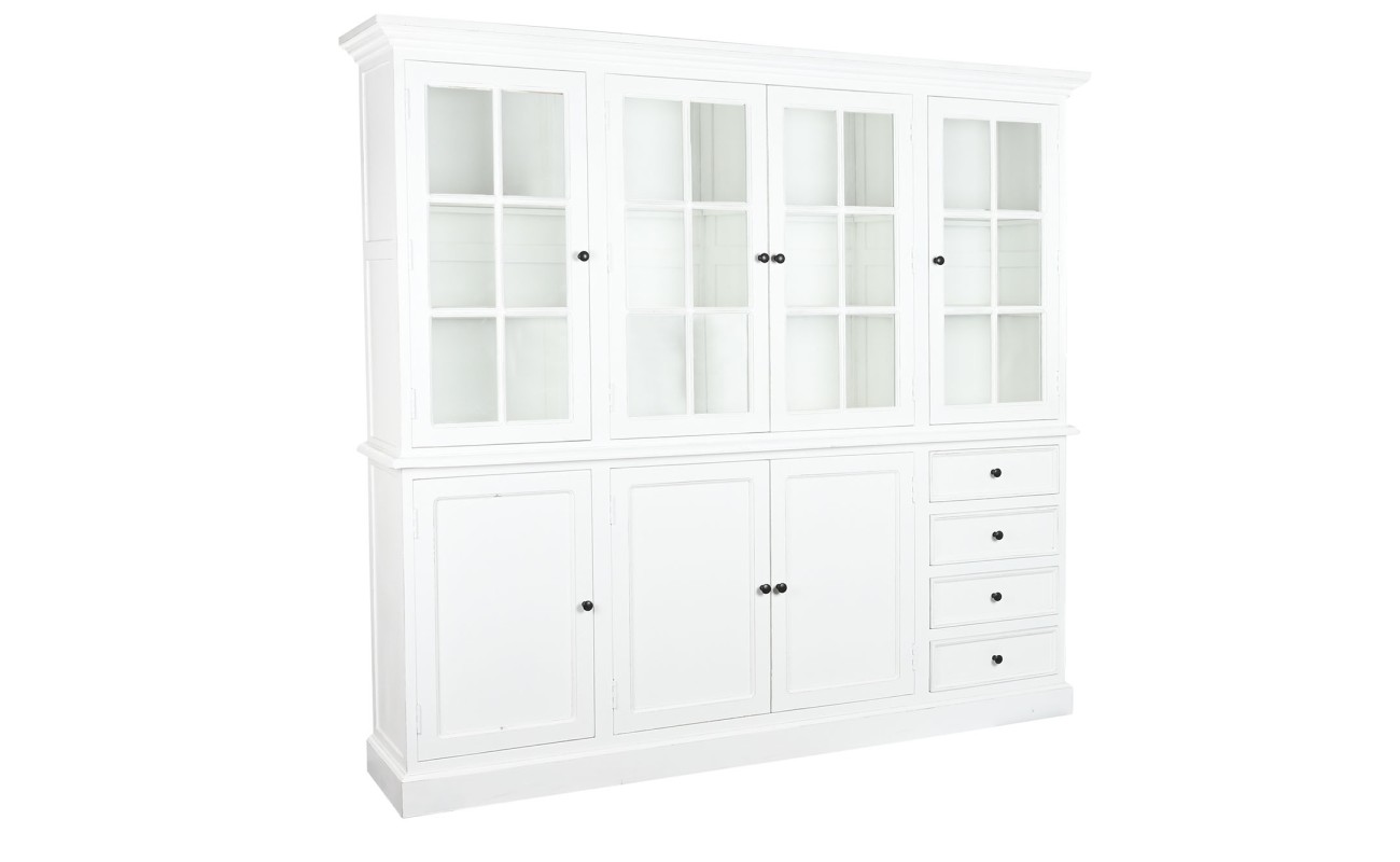 VITRINA MDF CRISTAL 218,4X40,6X203 BLANCO