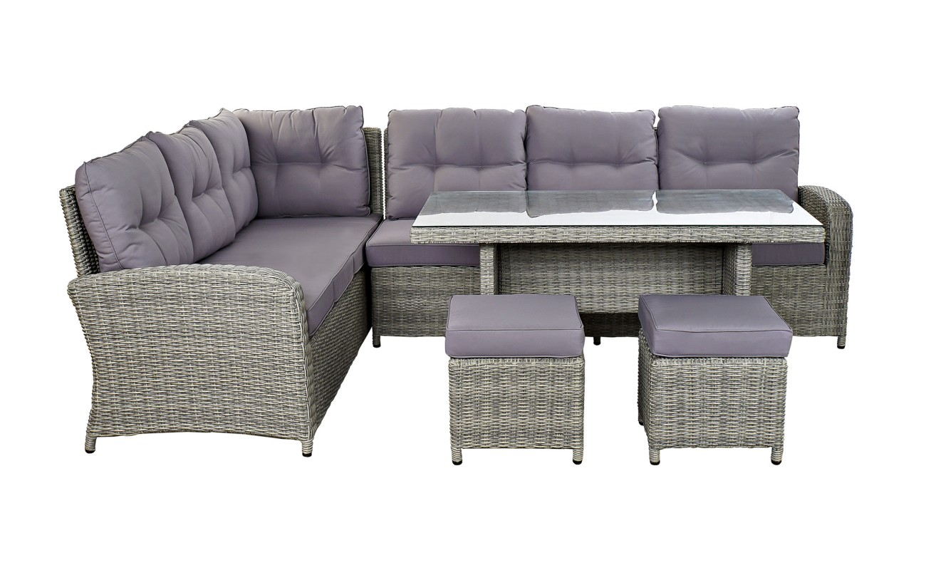 SOFA SET 4 RATAN SINTETICO 267X204X90 5 MM, EXTERI