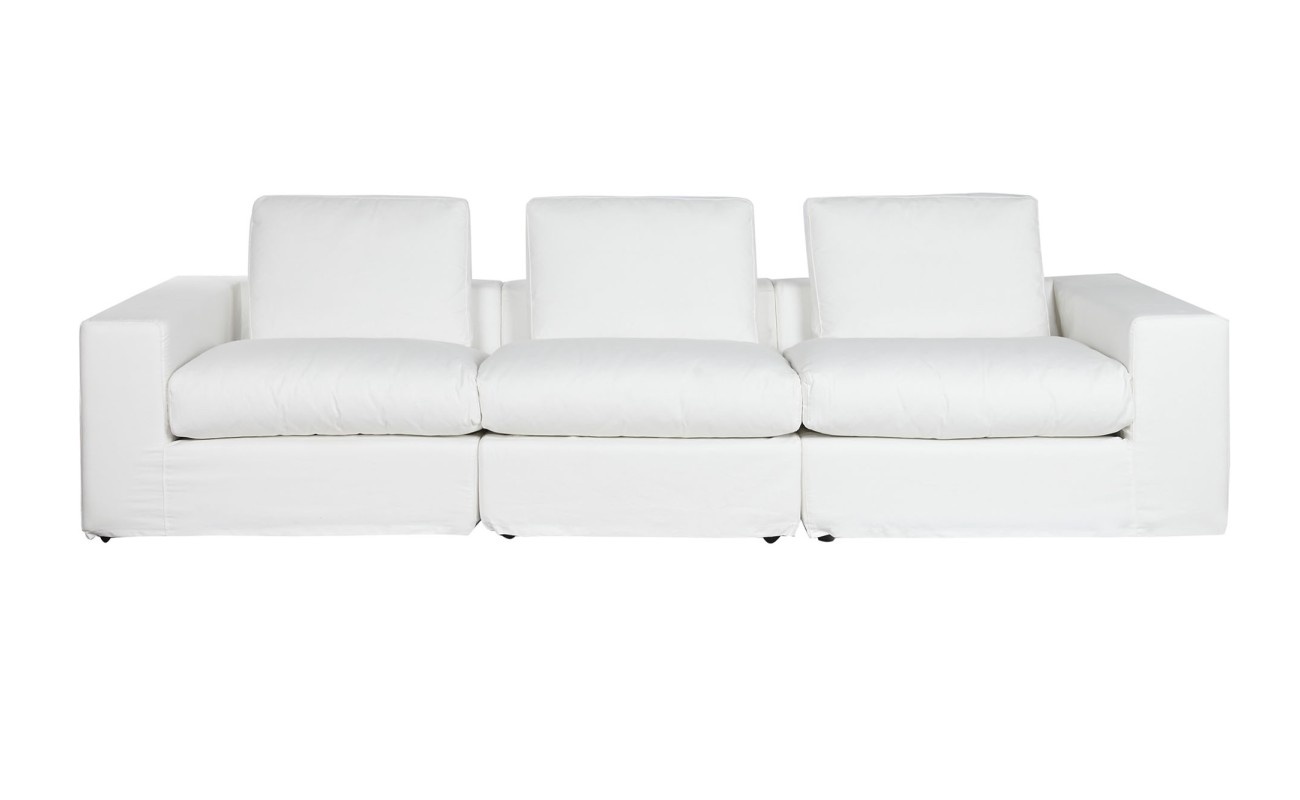 SOFA POLIESTER PLUMA 286X95,5X57 DESENFUNDABLE