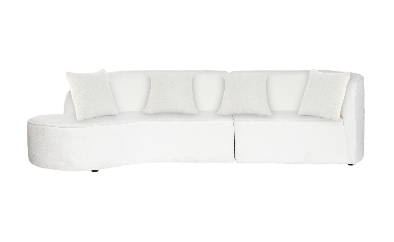 SOFA POLIESTER 299X107X73 BUCLE BLANCO