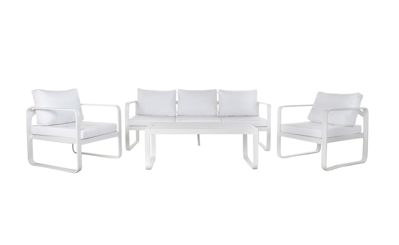 SOFA SET 4 ALUMINIO 184X72X78 COJIN 58X70X8CM