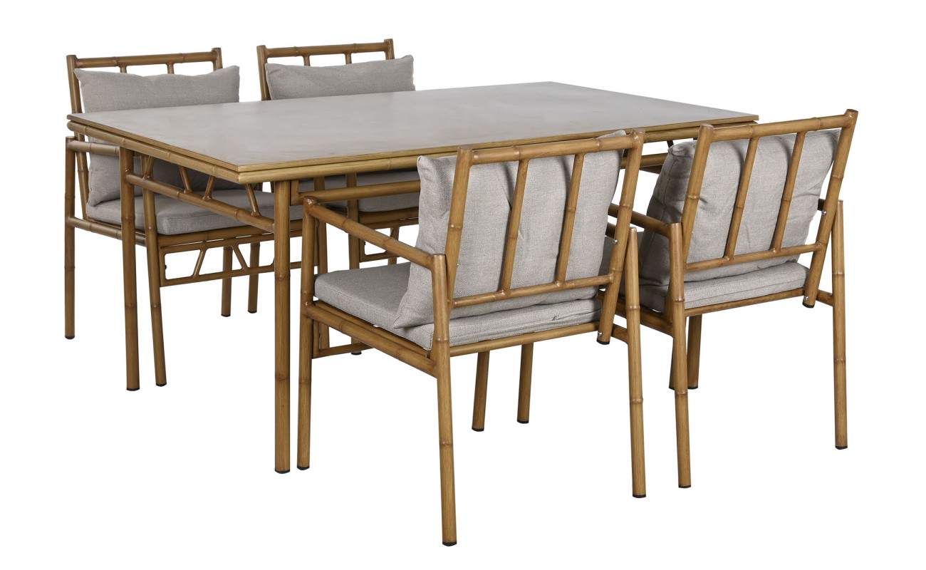 MESA COMEDOR SET 5 ALUMINIO 160X90X75 42,00