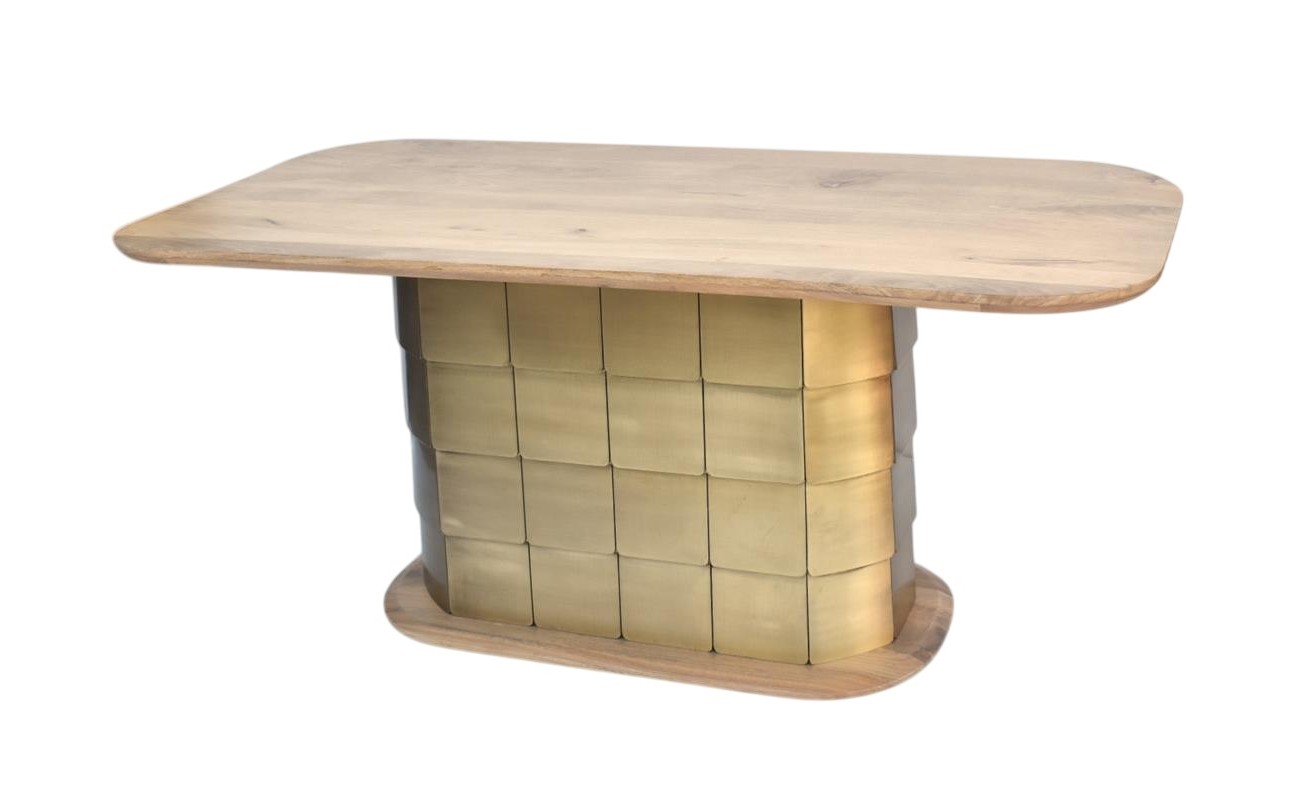 MESA COMEDOR MANGO LATON 210X110X76 DORADO