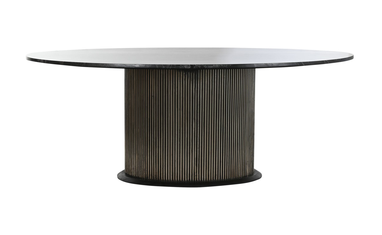 MESA OVALADA COMEDOR LATON MARMOL 200X110X76