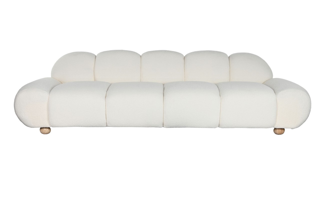 SOFA POLIESTER MADERA 284X103X83 BLANCO