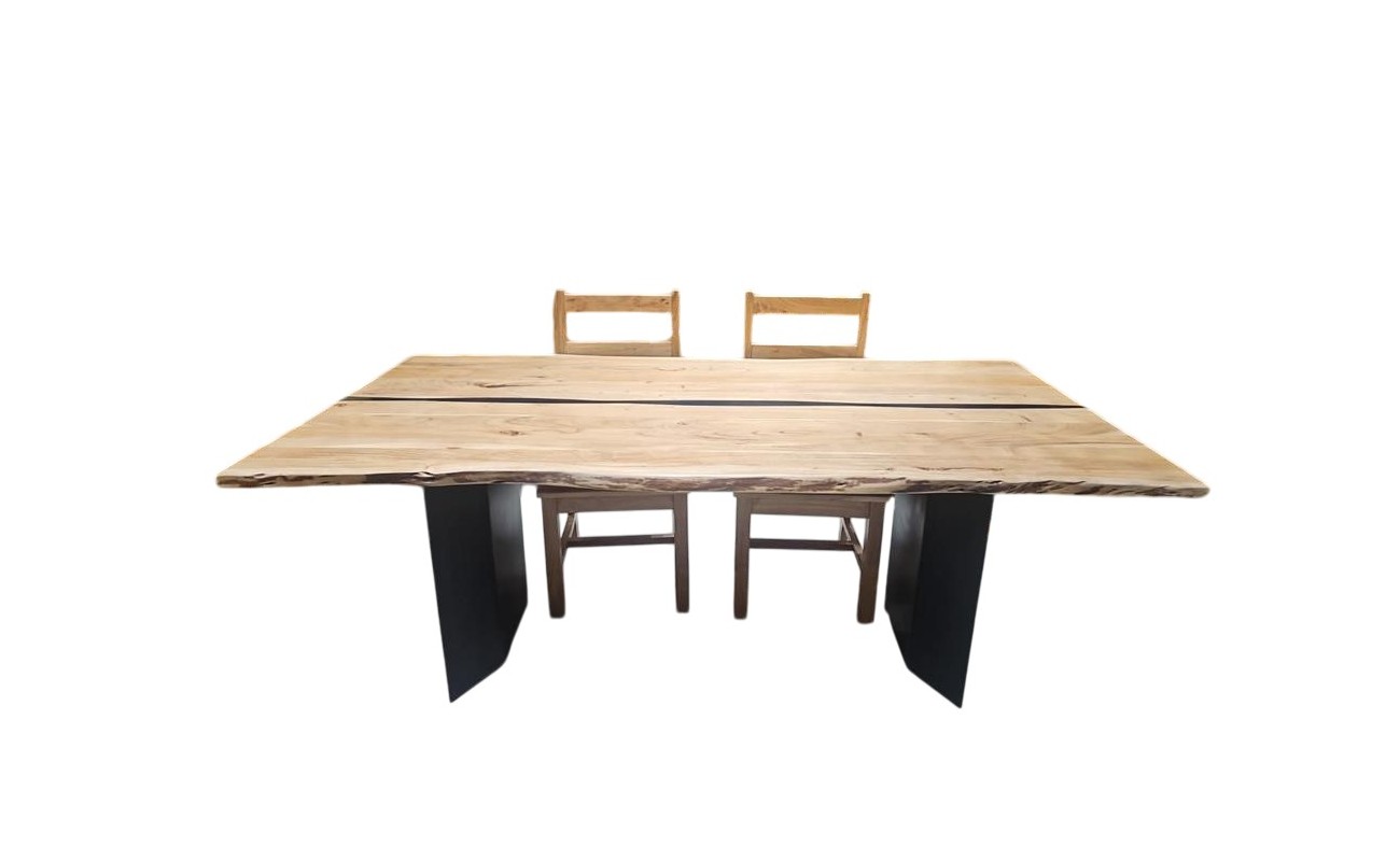 MESA COMEDOR ACACIA METAL 200X100X76