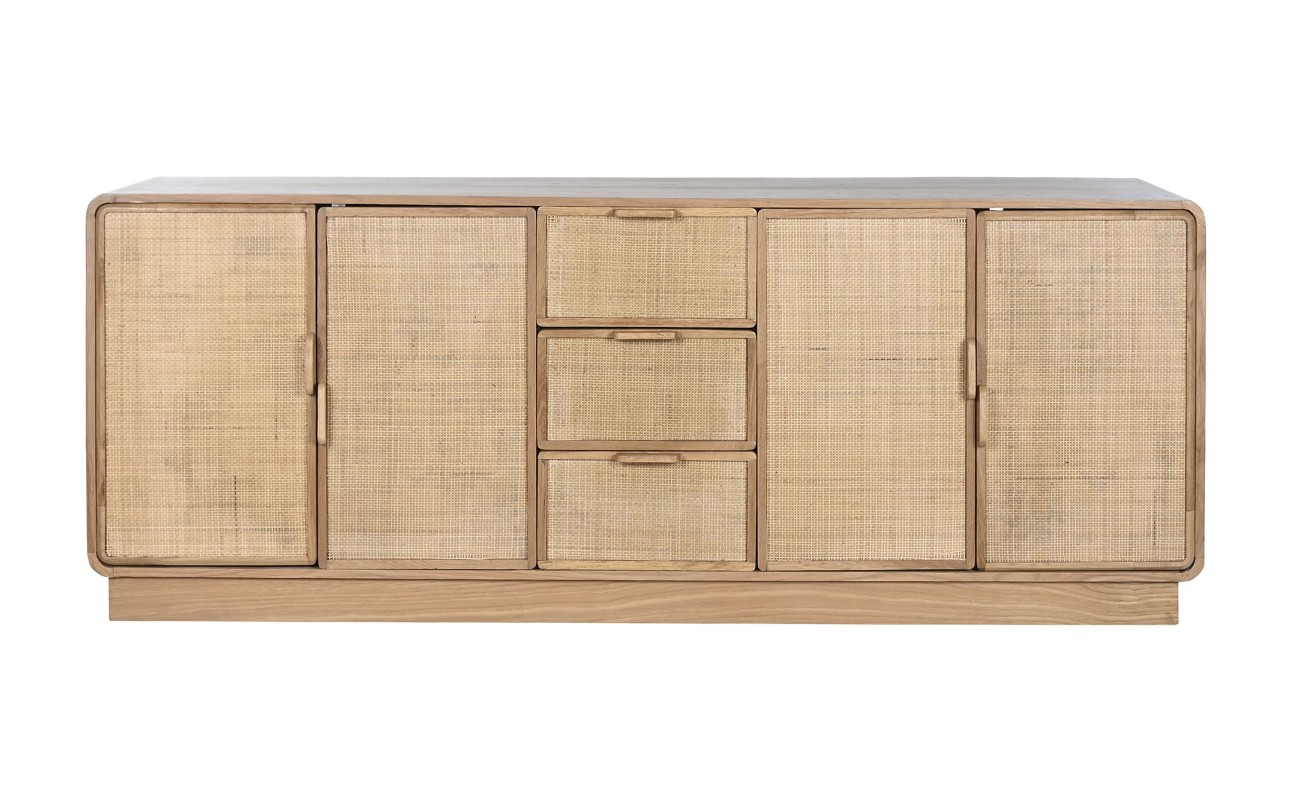 BUFFET ROBLE RATAN 182X45X71 77,20 VENEER NATURAL