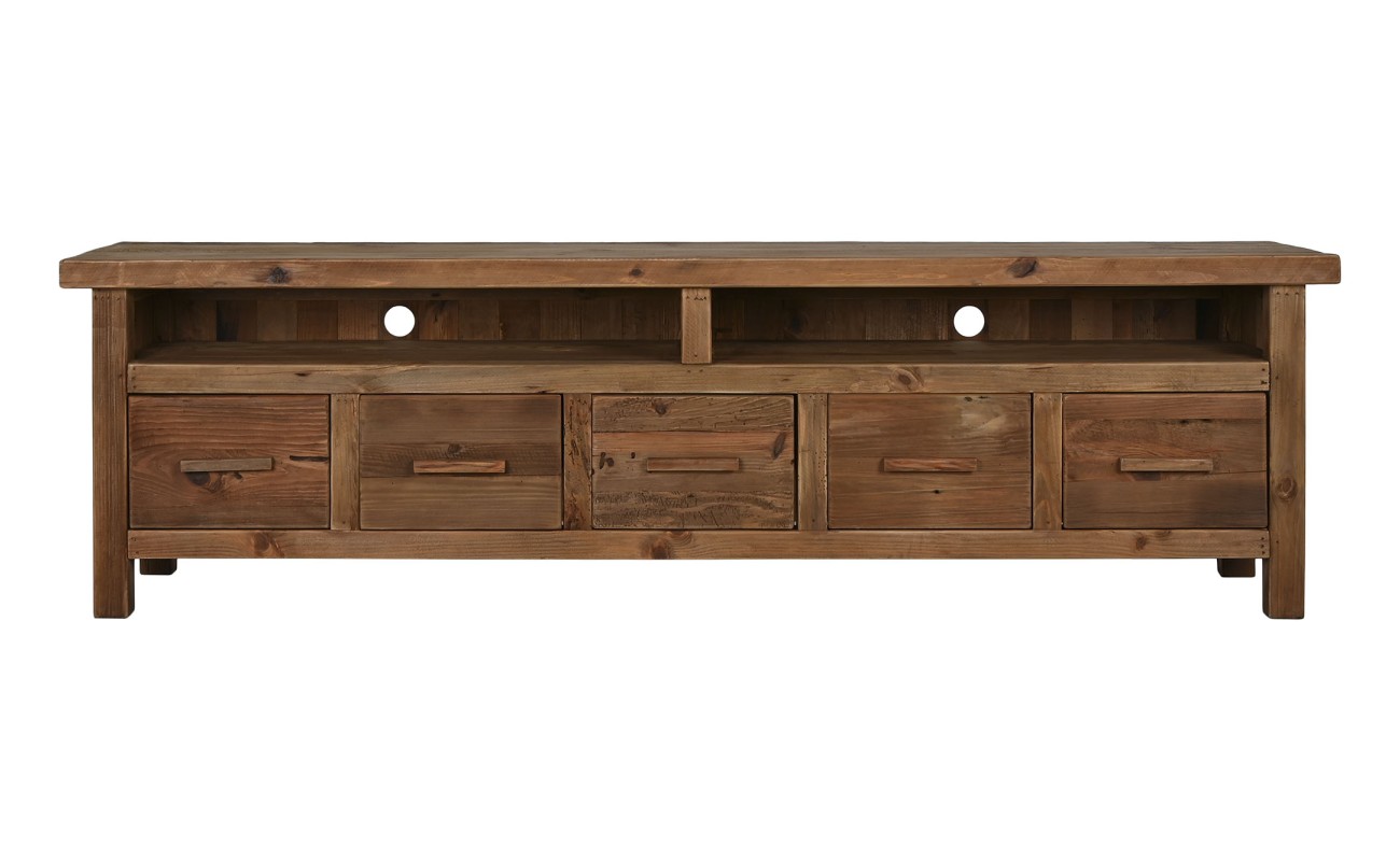 MUEBLE TV MADERA RECICLADA PINO 210X48X60 NATURAL