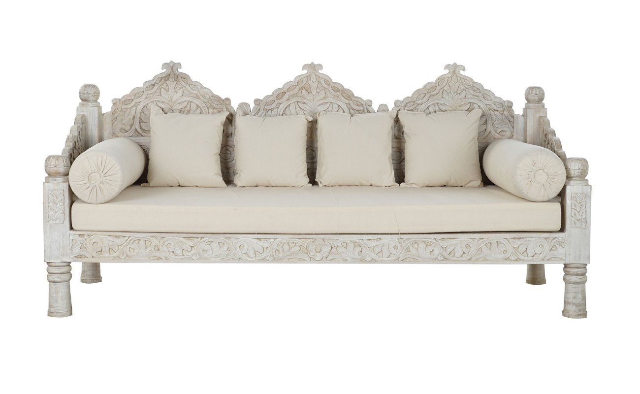 SOFA MANGO POLIESTER 190X77X90 BLANCO