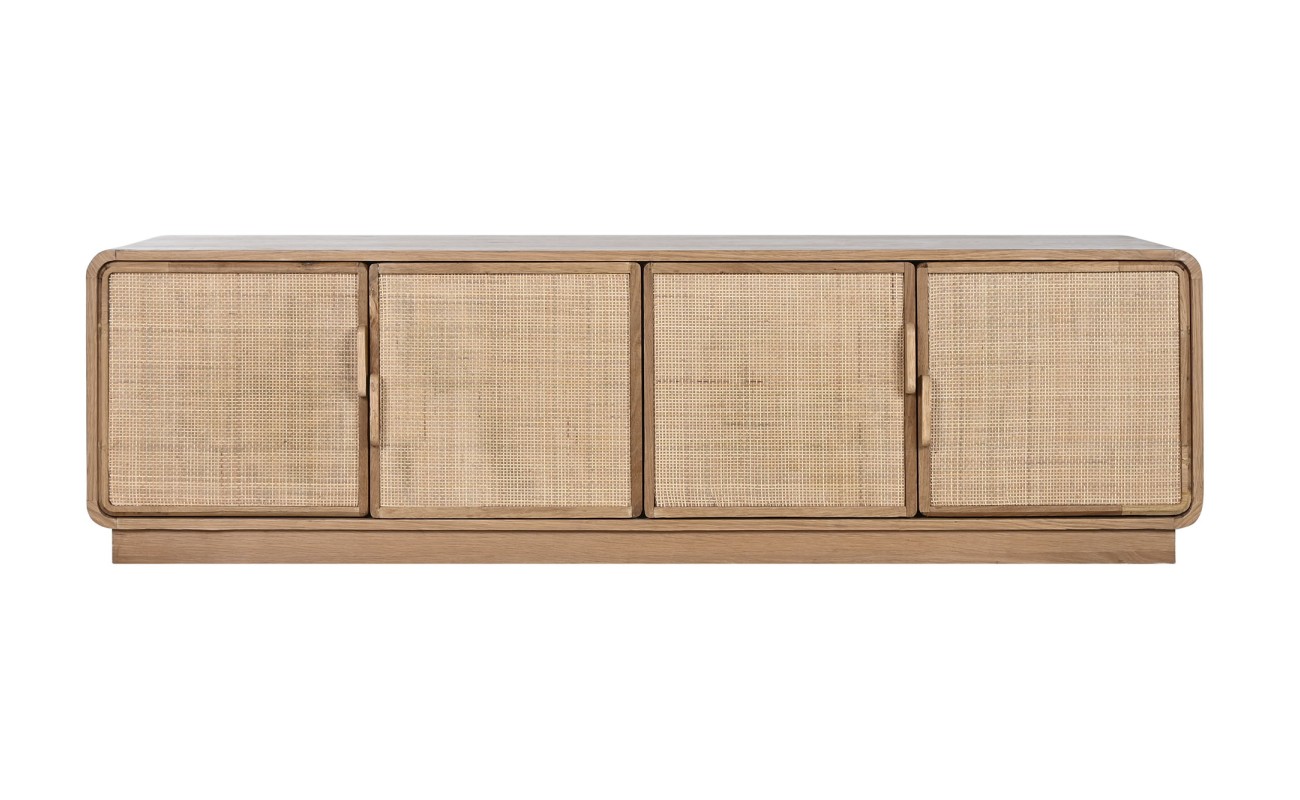 MUEBLE TV ROBLE RATAN 157X45X40 VENEER NATURAL