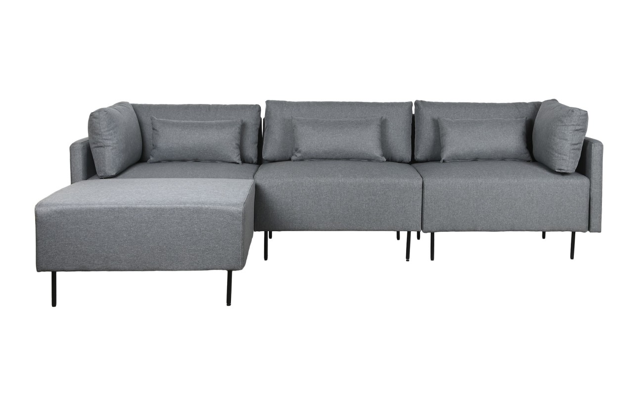 SOFA POLIESTER METAL 276X152,5X84 GRIS