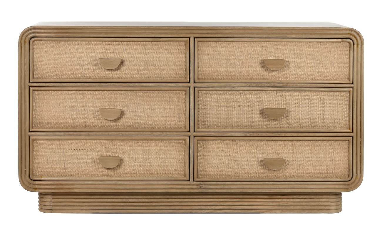 COMODA MADERA RATAN 160X42X88 73,00 NATURAL