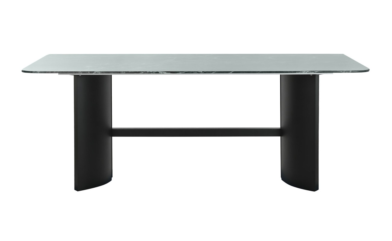 MESA COMEDOR CRISTAL TEMPLADO METAL 200X100X76