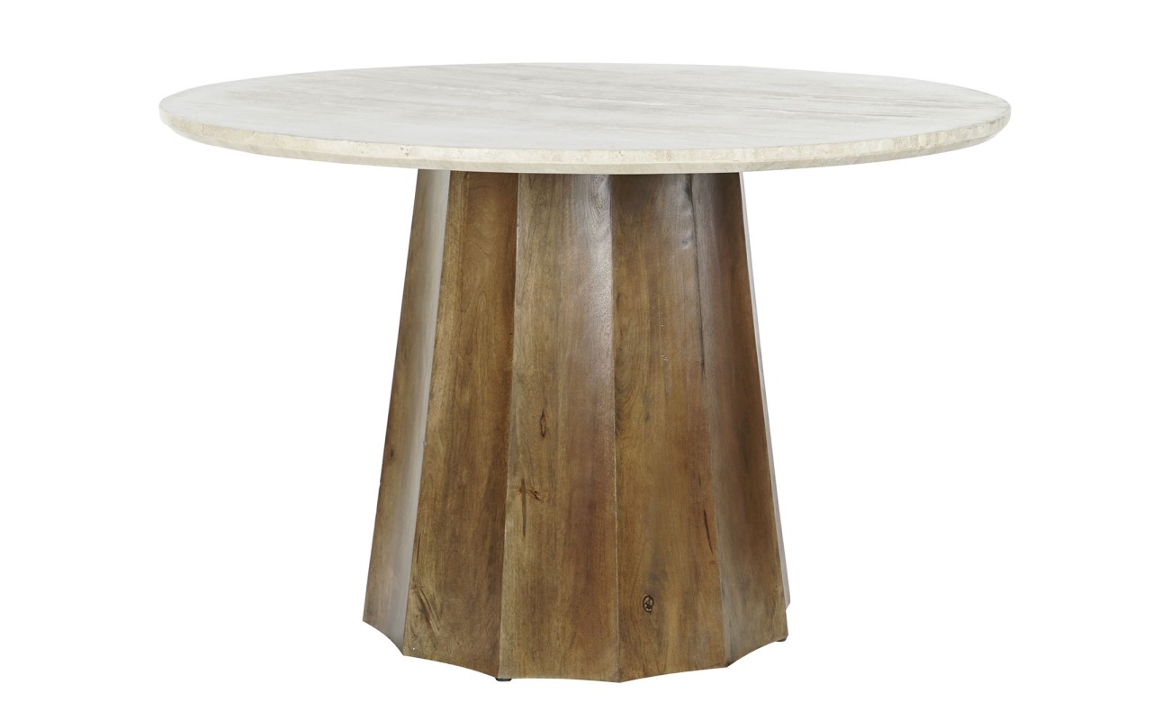 MESA COMEDOR MANGO MARMOL 120X120X78 BEIGE