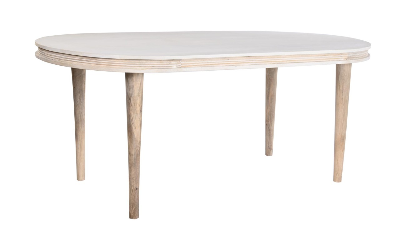 MESA COMEDOR MANGO 180X90X76 ROMBO BLANCO