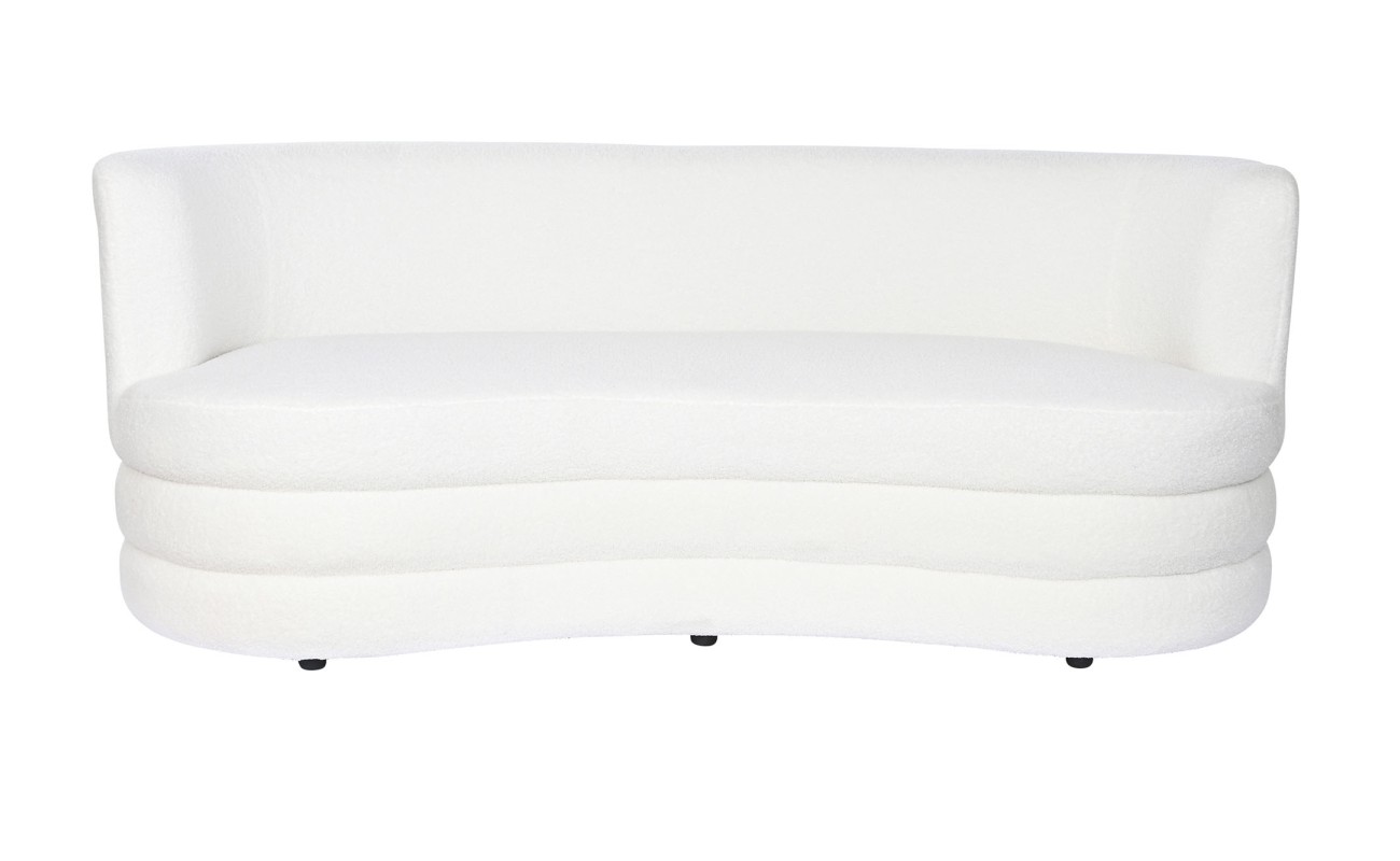 SOFA POLIESTER 193X92X79 BORREGUITO BLANCO