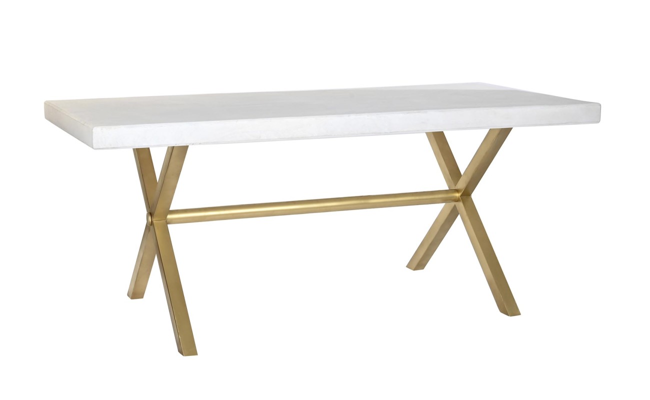 MESA COMEDOR MANGO LATON 180X90X76 ROMBO BLANCO