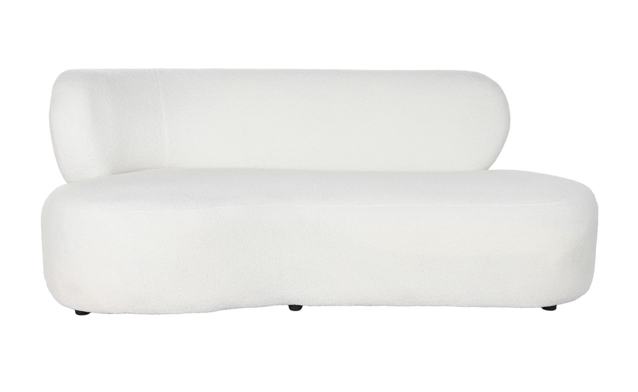 SOFA POLIESTER 193X92X79 BORREGUITO BLANCO