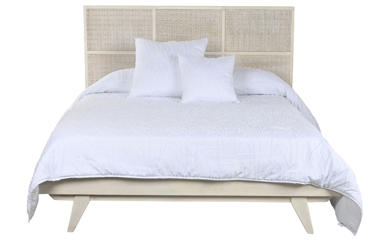 CAMA MANGO RATAN 167X212X120 29,33 BLANCO ROTO