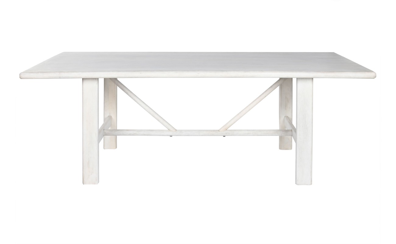 MESA COMEDOR MANGO 213,4X96,5X76,2 BLANCO