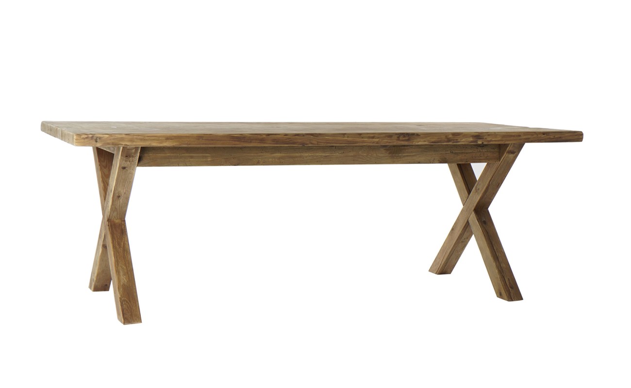 MESA COMEDOR MADERA RECICLADA 220X100X76 NATURAL