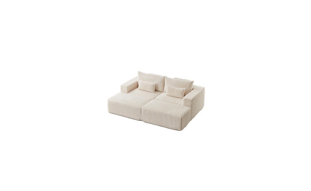 SOFA POLIESTER 220X158X91 MODULAR PANA CREMA