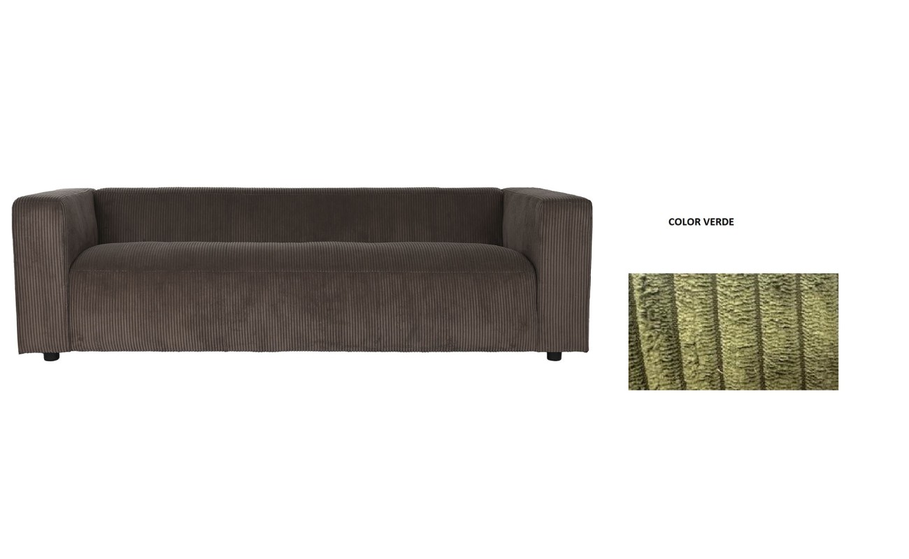 SOFA POLIESTER 224X95,5X66,5 VERDE