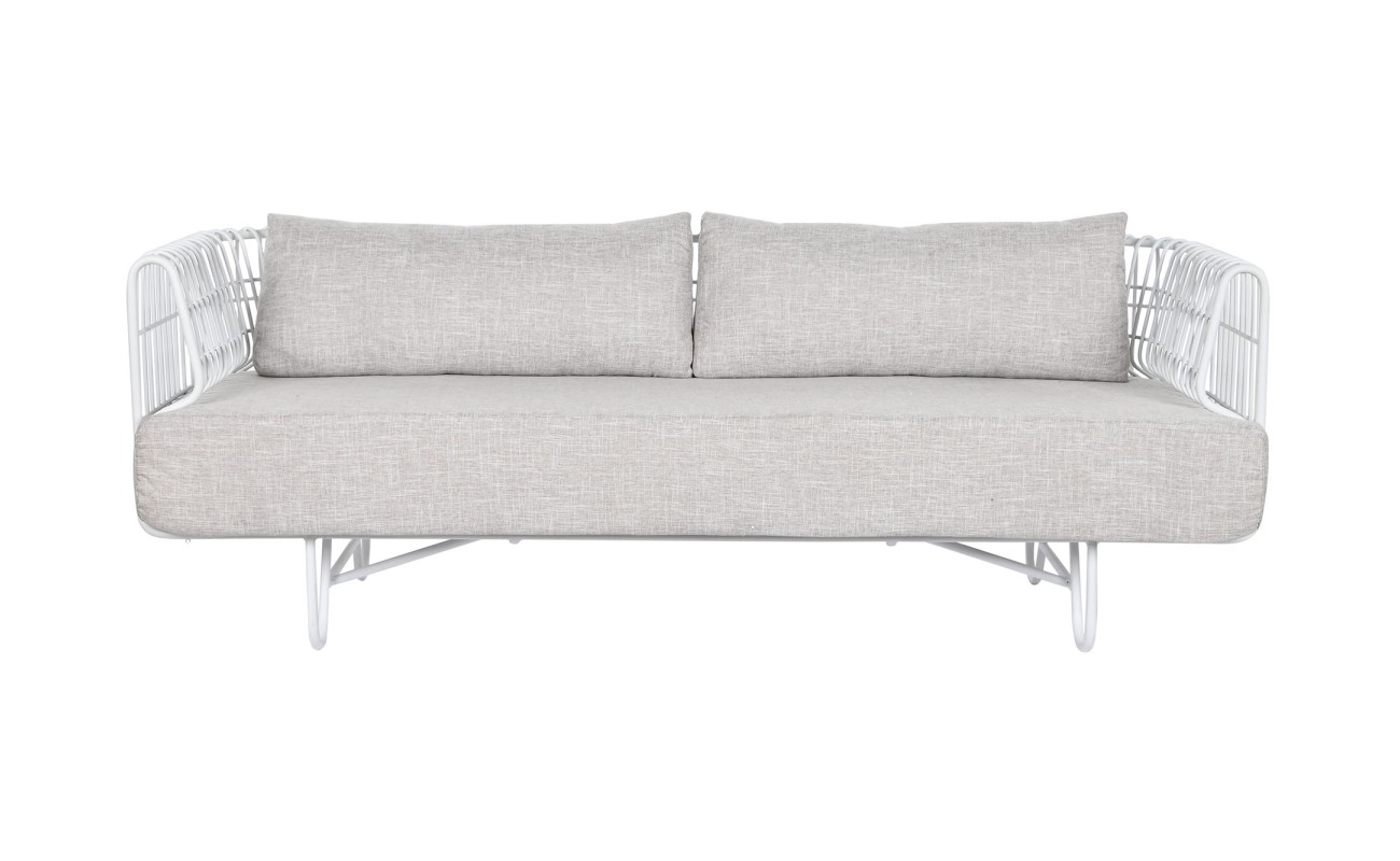 SOFA METAL POLIESTER 180X66X66 BLANCO