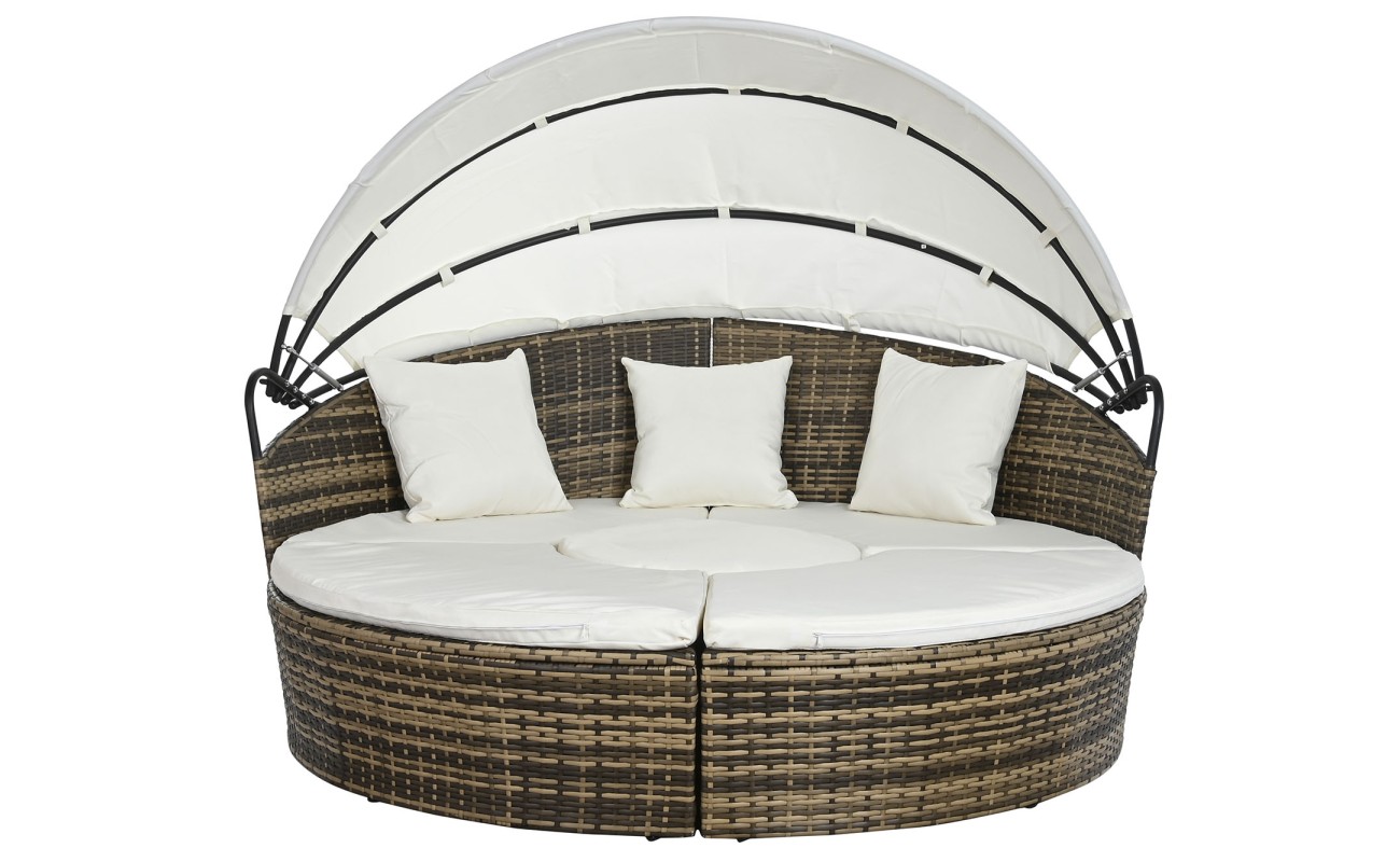 CAMA CHILL OUT RATAN SINTETICO ACERO 175X175X145