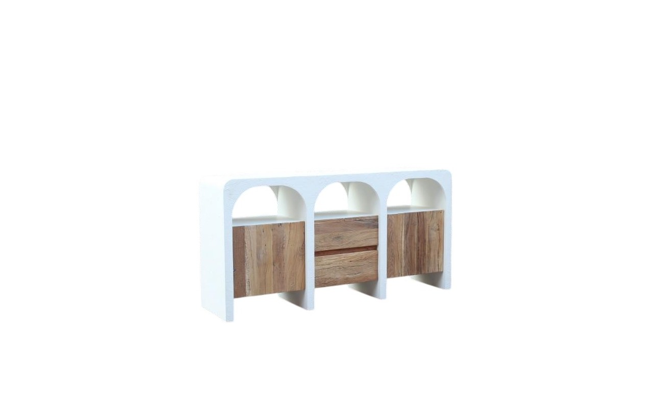 BUFFET MADERA RECICLADA MANGO 160X40X80 BLANCO