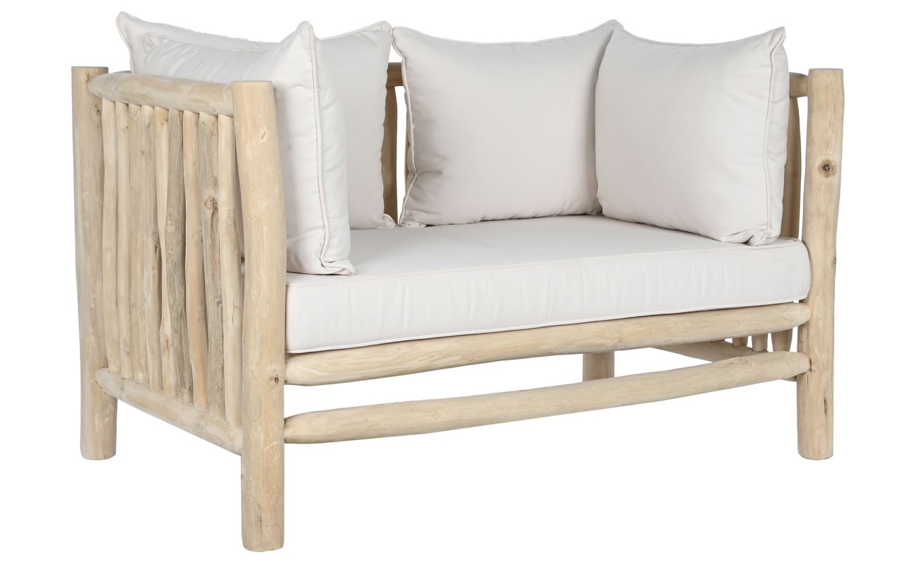 SOFA TECA POLIESTER 132X79X78 NATURAL BLANCO