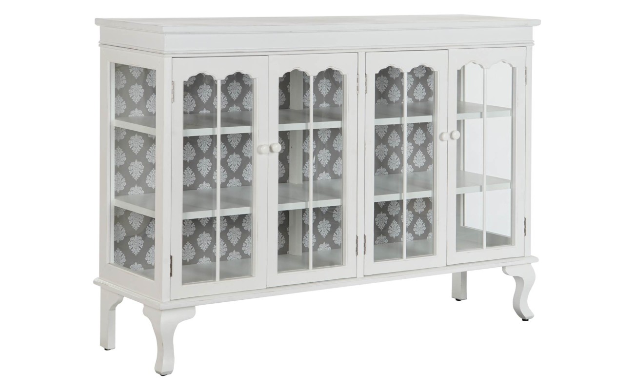 BUFFET ABETO CRISTAL 142,5X40,5X101,5 BLANCO