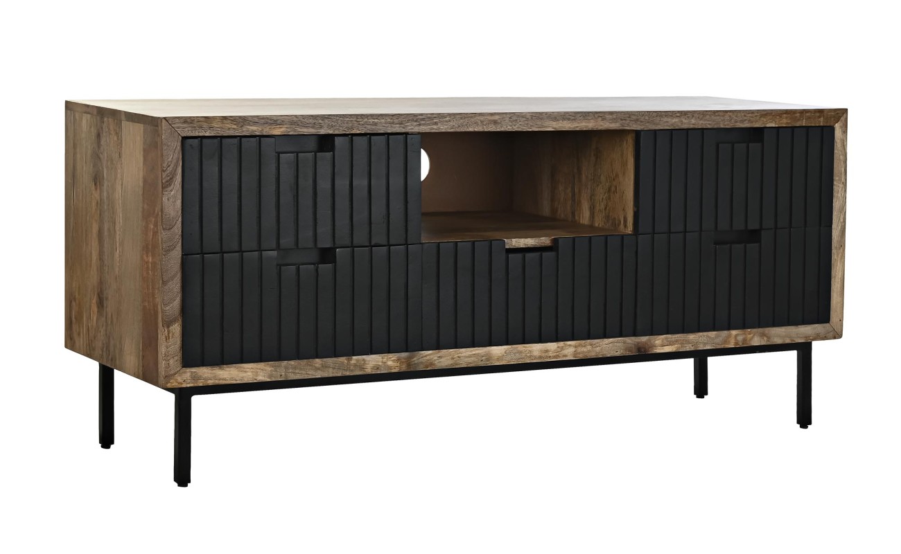 MUEBLE TV MANGO METAL 125X40X55 NEGRO