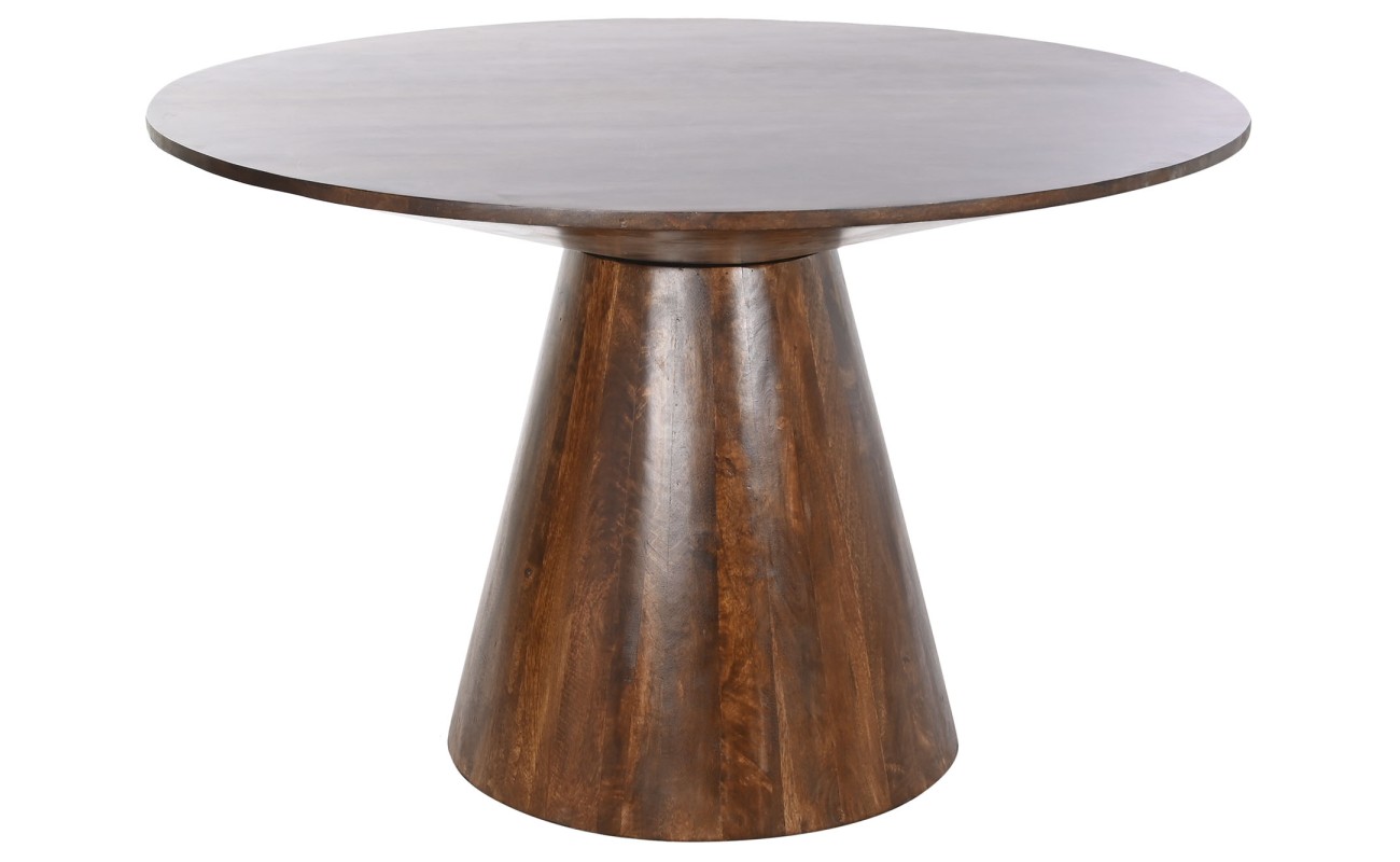 MESA COMEDOR MANGO 120X120X76 37,10 MARRON OSCURO