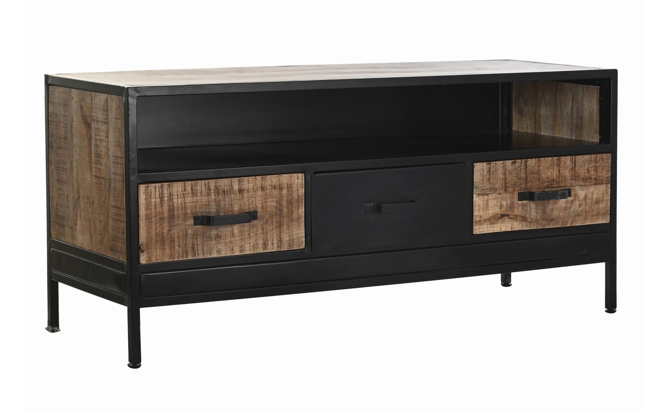 MUEBLE TV MANGO METAL 125X40X55 NEGRO