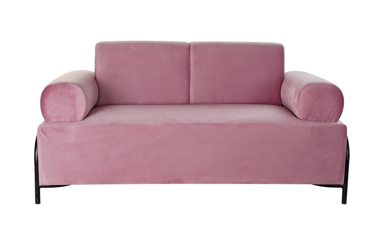 SOFA POLIESTER METAL 154X76X76 ROSA