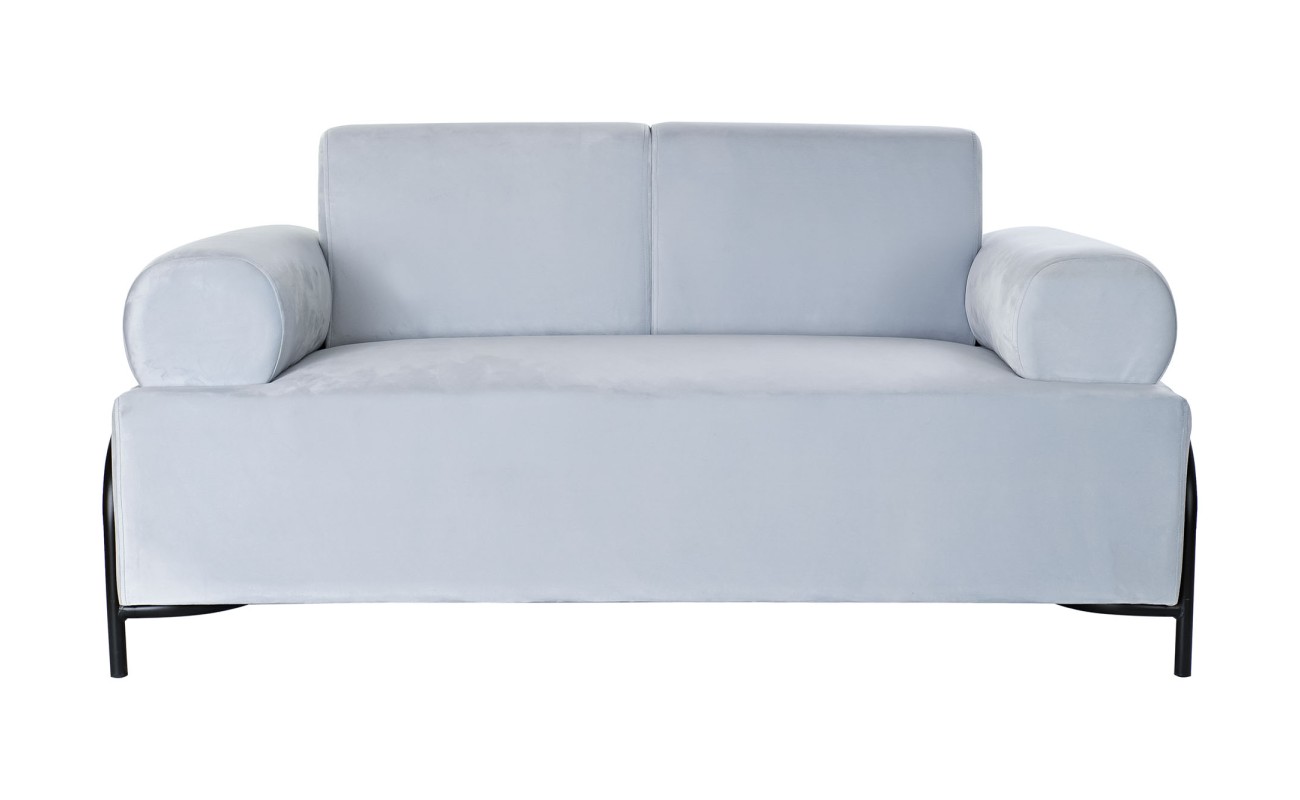 SOFA POLIESTER METAL 154X76X76 AZUL CELESTE